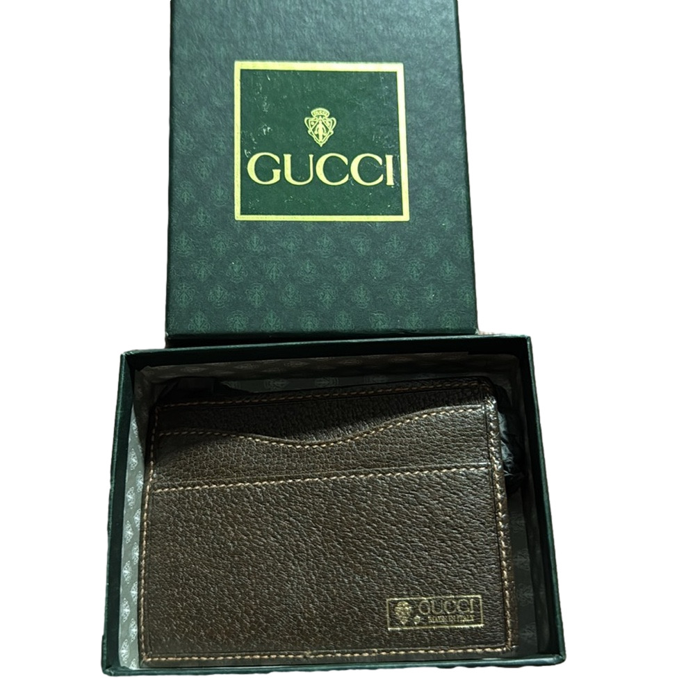 Gucci dark brown Leather Card Holder
